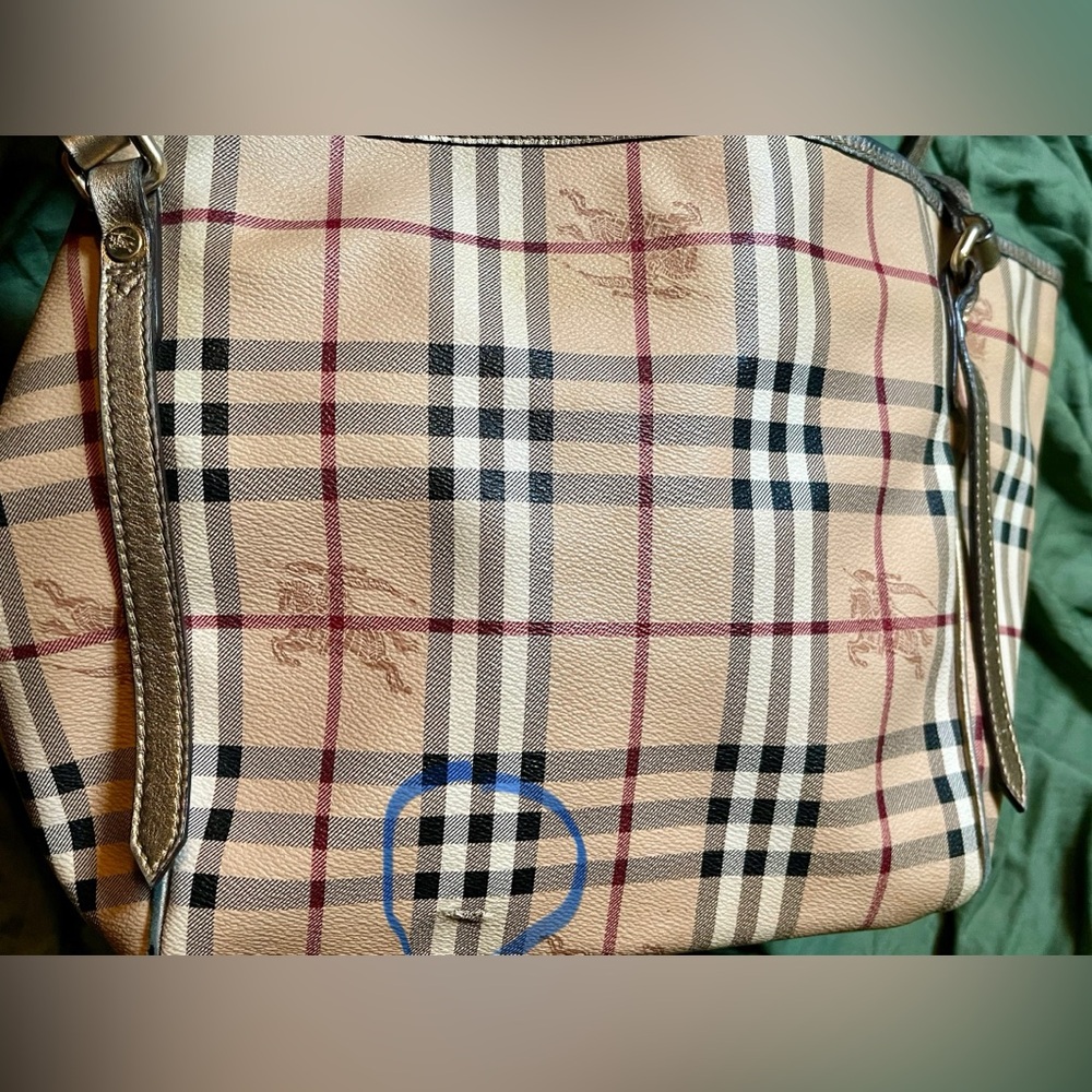 Burberry Tan and Black Plaid Tote Bag - Picture 15 of 15